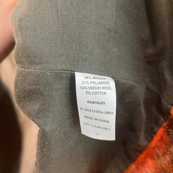 Todd Snyder |  Italian Wool/Mohair Check Zip Guide Jacket - Orange / Sz S - Picture 6 of 11
